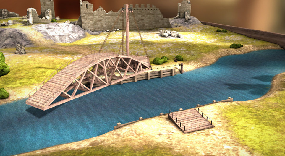 Изобретенията на Леонардо да Винчи - подвижен мост (1487 г. -1489 г.)