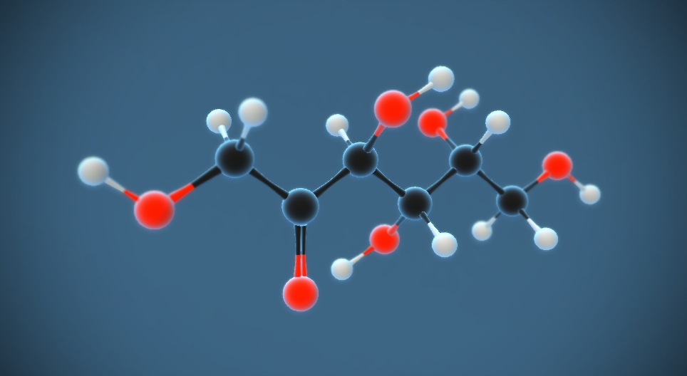 D-fructose (C₆H₁₂O₆)