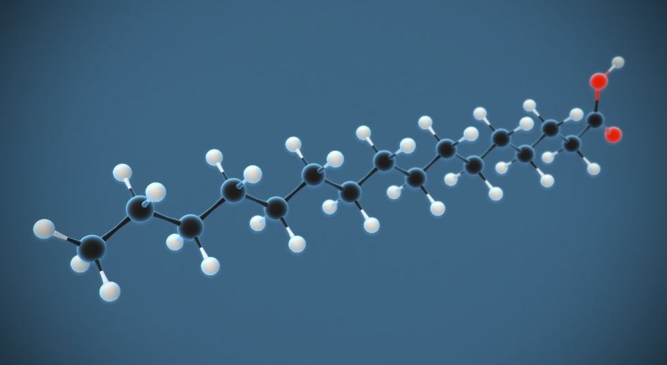 Palmitic acid (hexadecanoic acid) (C₁₅H₃₁COOH)