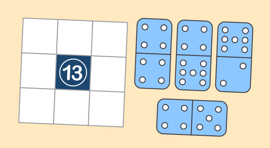 Magic square with dominoes
