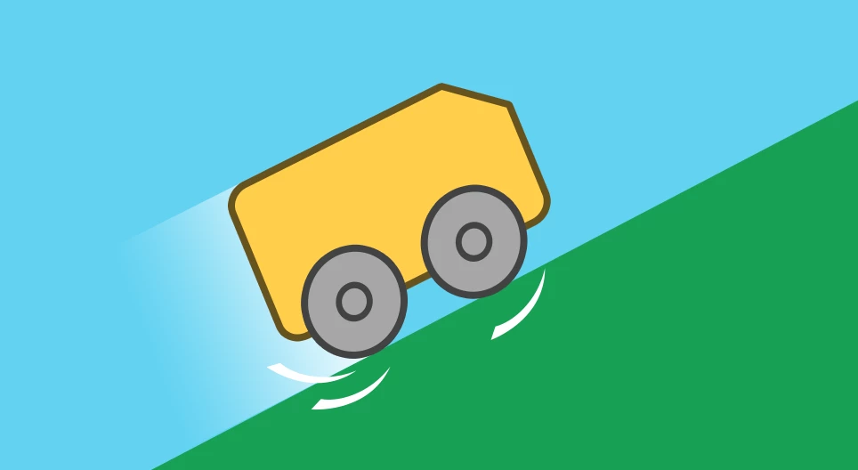 Starting a car on a slope