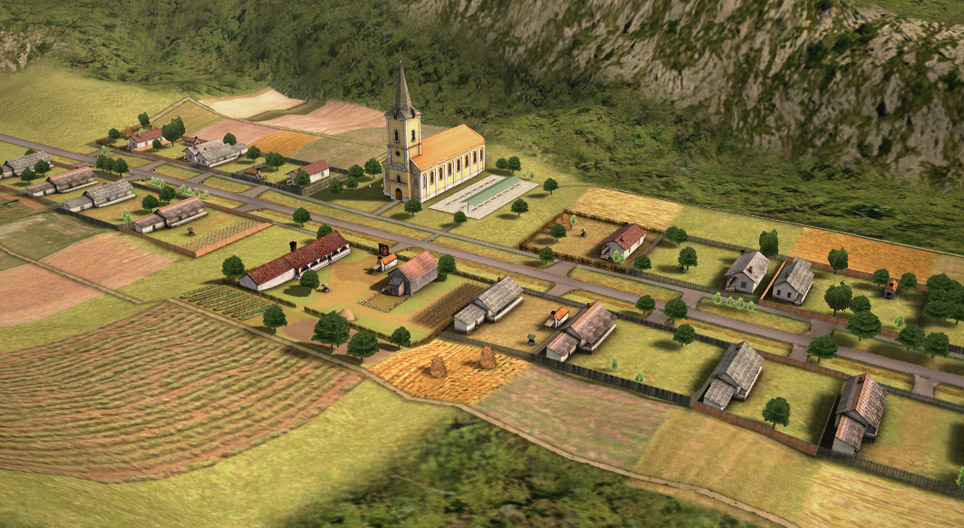 Szalagtelkes falu (részlet)