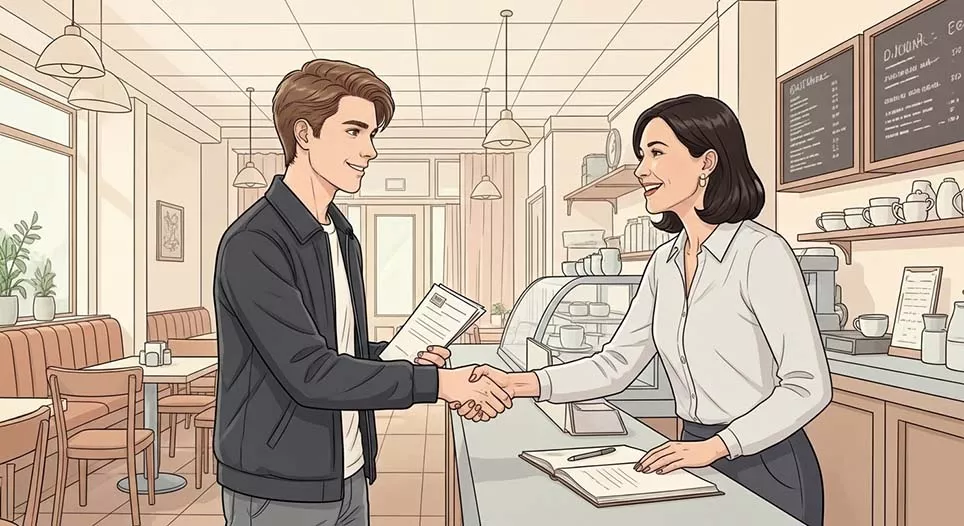 カフェでの面接