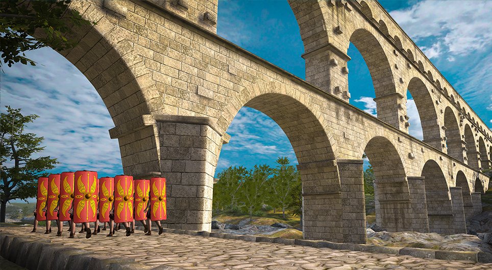 古代ローマの水道橋と道路