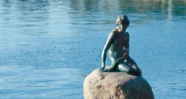 The Little Mermaid statue in Copenhagen, Denmark