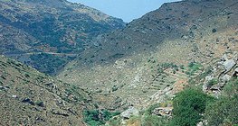Barren hillside with maquis shrubland