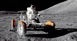 The Apollo 17 lunar rover on the Moon (1972)