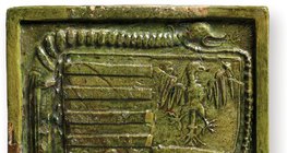 Crest of King Sigismund on a contemporary glazed tile