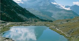 Moraine lake in the Alps