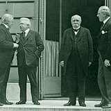 Participants of the Paris Peace Conference from the leading powers: Woodrow Wilson (USA), David Lloyd George (Great Britain), Vittorio Emanuele Orlando (Italy), and Georges Clemenceau (France)
