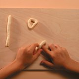 Making salt dough napkin rings – Step 2