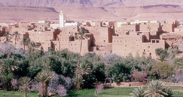 Small town at the foot of the Atlas Mountains