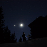 Луната и Меркурий, подредени в права линия