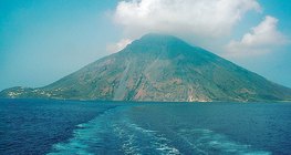 A mountain formed by volcanic eruption