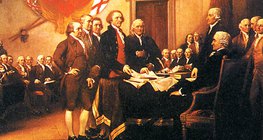The adoption of the Declaration of Independence