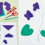 Making a violet from coloured paper