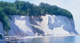 The white chalk cliffs of Rügen can be seen from far away