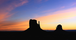 Buttes of Monument Valley at sunset