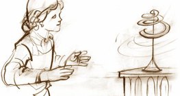 A paper snake above a radiator demonstrates the rising of hot air