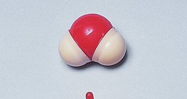 Space-filling and ball-and-stick models of water molecule