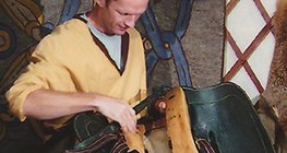 Saddler at work today, practising an ancient trade