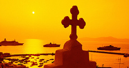 Sunset on the island of Mykonos