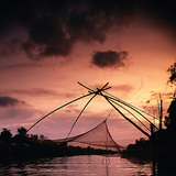 Fishing net at sunset