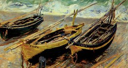 Monet: Three Fishing Boats (1886, Impressionism)