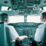 飛行機の操縦席