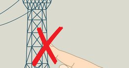 Approaching a high voltage transmission line is dangerous, do not touch the column