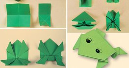 Making an origami jumping frog