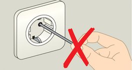 Never stick your finger or smaller objects in electrical outlets!
