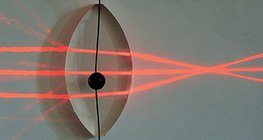 Rays of light passing through a convex lens