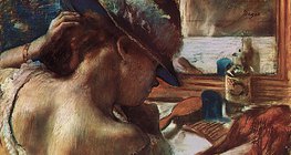 Degas - At the mirror (1889, Impressionism)