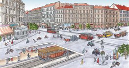 The Oktogon in Budapest at the end of the 19th century