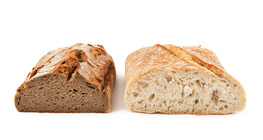 Brown and white breads