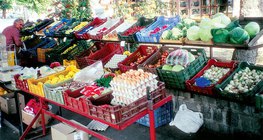 Grocery stand in autumn