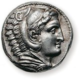 Изображение Александра III Великого на монете