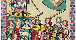 Troubadours on a miniature