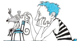 Diák fiú és diák egér