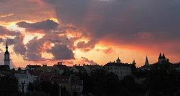 Tyndall effect at sunset