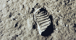 Edwin 'Buzz' Aldrin's footprint on the Moon