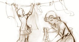 Wet clothes laid out in an airy, warm area dry faster