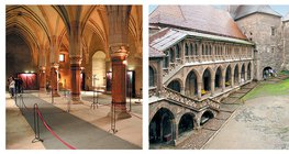 Corvin Castle: great hall and the courtyard (Romania)