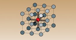 A model of vibrating particles in a solid material