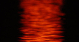 Setting sun reflected on the water