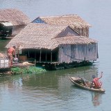Floating houses in South-East Asia