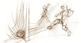 A boy playing football