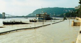 The Danube peaks in Budapest, Hungary