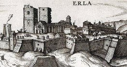 Contemporary engraving of the Eger Castle (Hungary)